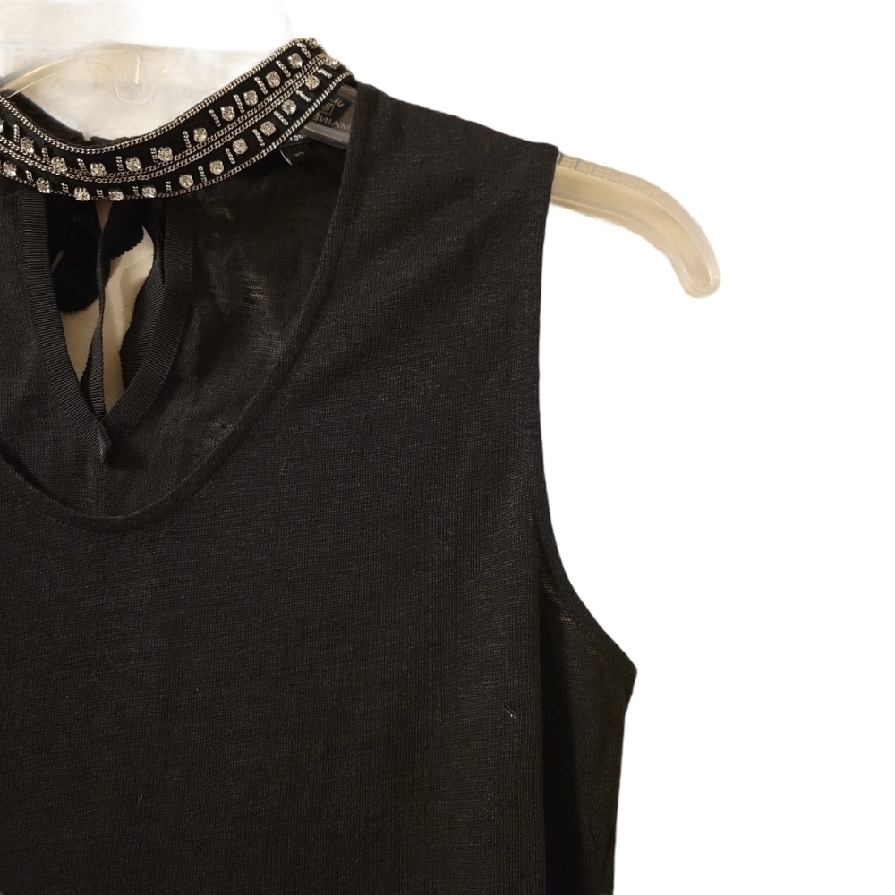 Generation Love Black Linen Lolita Embellished Top - Picture 4 of 9